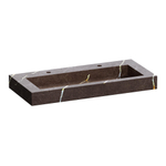 BRAUER Coral wastafel - 100x46x10cm - - 1 wasbak - 2 kraangaten - composiet - marmerlook - Copper Brown SW957307