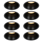 QAZQA Dept Spot encastrable moderne - set de 8 - 8,8x8,8x9,2cm - dimmable - IP44 - noir mat SW1209701