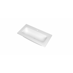 INK Reflekt lavabo - 80x40x1.5cm polystone central avec 1 trou de robinet - mat blanc SW956011