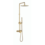 Crosswater Union Exposed Ensemble de douche pluie - apparent - barre de douche - douchette à main - laiton brossé SW968243