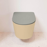 Mondiaz LAVIE WC suspendu – sans bride – 36 x 53 cm – avec abattant softclose – Sand (beige), abattant Smoke (brun clair) SW1208738