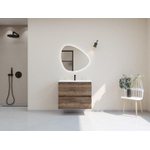 H&R Badmeubelen Infinity XXL 3D Badkamermeubelset - 80 cm - 1 keramische wasbak thin mat wit - 1 kraangat - 2 lades - charleston SW863469