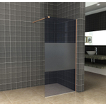 Wiesbaden Slim inloopdouche 120x200cm 8mm nano glas gedeeltelijk mat rookglas koper SW443817