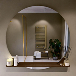 Miroir de salle de bain Mondiaz SPOT - rond 120cm - plan de miroir - couleur Rouille SW1235607