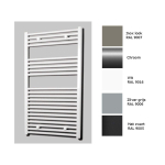 Sanicare radiateur design droit 111.8x60cm gris argent SW385