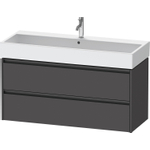 Duravit Ketho.2 Wastafelonderbouwkast - met 2 laden - voor enkele wastafel - 118.4x46x54.9cm - met grepen antraciet - grafiet mat SW773144
