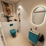 MONDIAZ TURE-DLUX Meuble toilette - 40cm - Smag - EDEN - vasque Ostra - position droite - sans trou de robinet SW1105095