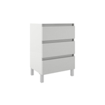 Saniclass Chaci Plus Ensemble meuble de salle de bains - 60x86x46cm - plan de finition - 3 tiroirs - blanc mat SW926328