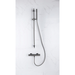 Fortifura Calvi douchekraan - met glijstangset - met staafhanddouche - gladde doucheslang - PVD - geborsteld gunmetal (antraciet) SW811919