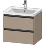 Duravit Ketho 2 wastafelonderbouwkast met 2 laden 63.4x45.5x54.9cm met grepen antraciet Linnen mat SW773071