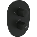 Villeroy & Boch Antao Mitigeur thermostatique encastré avec vanne d'arrêt deux voies - noir mat SW974310