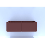 H&R badmeubelen Juice Wastafelonderkast - 140x45x40cm - afgeronde hoeken - 2 lades - geïntegreerde greep - terra mat SW867578