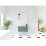 HR Matrix ensemble de meubles de salle de bain 3d 80cm 1 tiroir sans poignée avec bandeau de poignée couleur pétrole mat avec lavabo mince 1 trou de robinetterie blanc mat SW857040