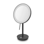 Zack Alona cosmeticaspiegel 13.3x20x37.8cm staand spiegel kantelbaar met batterijen zwart gepoedercoat SW484539