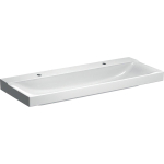 Lavabo Geberit Xeno2 120x48x14cm 2 trous de robinet sans trop-plein KeraTect blanc SW417707
