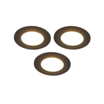 QAZQA Blanca Spot encastrable - set de 3 - 9x9cm - LED incl. - 3 niveaux de gradation - IP44 - noir mat SW1209738