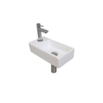 Ink Versus pack lave-mains – 36 x 18 x 9 cm – porcelaine blanche – perçage à gauche – robinet chromé SW493359