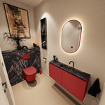 MONDIAZ TURE-DLUX Meuble toilette - 100cm - Fire - EDEN - vasque Lava - position centrale - 1 trou de robinet SW1103838