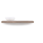 Looox Wood collection Solo wastafelblad - 120x46cm - Met ophanging zwart mat - Massief eiken Old grey SW108679
