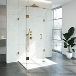 BRAUER Create Cabine de douche XL 120x200x90cm sans profilé avec verre de sécurité anticalcaire 8mm Doré brossé SW638599