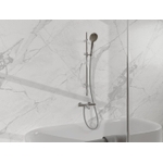 Fortifura Calvi Badkraan - met glijstangset - ronde handdouche - metalen doucheslang - hoogglans chroom SW997403