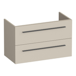 BRAUER Trust wastafelonderkast ondiep 80 excl. opbouwgrepen 2 softclose lades en 1 sifon uitsparing - mat beige SW1204134