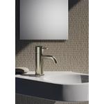 Hotbath Cobber mitigeur de lavabo bas avec bec courbé sans vidage nickel brossé SW73500