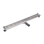 BRAUER Caniveau de douche - cadre d'étanchéité - 100x7x6.7cm - à fond creux - sortie latérale - inox SW6707
