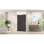 Van Rijn Products ST09 Schuifdeur vast deel - 157.5x200cm - grijs rookglas - soft-close - incl. Chroom SW1177998