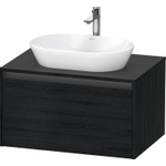 Duravit ketho 2 meuble sous lavabo avec plaque console avec 1 tiroir 80x55x45.9cm avec poignée chêne anthracite noir mat SW772842