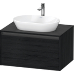 Duravit Ketho.2 Wastafelonderbouwkast - inclusief consoleplaat - met 1 lade - 80x55x45.9cm - met handgreep antraciet - eiken zwart mat SW772842