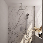 Brauer Chrome Edition Regendoucheset inbouw - hoofddouche 20cm - plafondarm 20cm - 2 functies - glijstang - inclusief inbouwdeel - handdouche Rond 3 standen - chroom SW538423