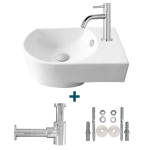 Nemo Go Flexy Set lave-mains droite 41x27x142cm avec robinet et siphon porcelaine blanc SW385463