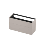 INK P2O Meuble sous-lavabo - 120x45x65cm - 2 tiroirs - push 2 open - façades droites en applique MDF laque Mat gris cachemire SW798555