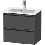 Duravit Ketho.2 Wastafelonderbouwkast - met 2 laden - 61x39x54.9cm - met grepen antraciet - grafiet mat SW772998