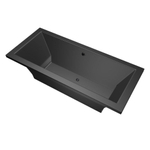 Xenz Society Duobad - 170x75x53 - afvoer Midden - acryl - ebony SW102907