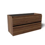 Saniclass Vita Meuble sous lavabo - 120cm - 2 tiroirs - sans poignée - noyer SW1413856