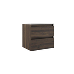 Saniclass Chacito Badkamermeubelset - 60x40x55cm - keramische wastafel glans wit - 1 wasbak - 1 kraangat - 2 lades - mat noten (hout) SW1441038