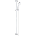 GROHE New Tempesta 100 Ensemble barre de douche - 90cm - douchette ronde - 1 type de jet - flexible de douche lisse - chrome/blanc SW108113