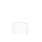 Proline elegant ensemble de meubles de salle de bains 80x46x54cm avec 1 trou pour robinet et meuble symétrique porcelaine blanc brillant/blanc brillant SW349390
