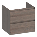 BRAUER Inspire wastafelonderkast 60 2 softclose lades - greeploos - 1 sifon uitsparing - massief eiken - lamellen eiken zwart SW1200687