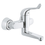 Grohe EuroPro Veiligheidswandkraan - met koppelingen - chroom 0465163