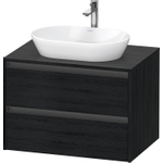 Duravit Ketho 2 meuble bas pour lavabo avec plan de console inclus avec 2 tiroirs 80x55x56.8cm avec poignées chêne anthracite noir mat SW771915