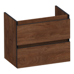 BRAUER Joy Edge meuble sous-lavabo peu profond 60 2 tiroirs softclose - sans poignée - 1 découpe pour siphon - Forest Cacao SW1200945