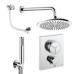 Crosswater MPRO ensemble de douche pluie encastré – douche de tête Ø 30 cm – douchette bâton – 2 leviers – vidage de baignoire – chrome SW1472822