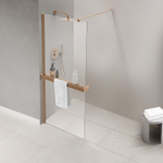 Fortifura Galeria porte-serviettes pour douche à l'italienne - pinces - réductible - cuivre brossé SW1212782