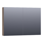 BRAUER Plain Spiegelkast - 100x70x15cm - 2 links/rechtsdraaiende spiegeldeuren - MFC - burned bark SW392955