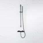 Fortifura Calvi douchekraan - met glijstangset - met staafhanddouche - metalen doucheslang - mat zwart SW811924