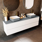 Mondiaz TOP 30 Plan sous vasque - 180x30x0.9cm - compatible comme plan de meuble - solid surface - Plata SW1022008