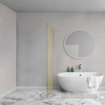 Aqua Vista Lokla Cuadra Paroi latérale - 90×200cm - avec kit de montage - pour cabine de douche - verre couleur champagne - cuivre brossé SW1413240